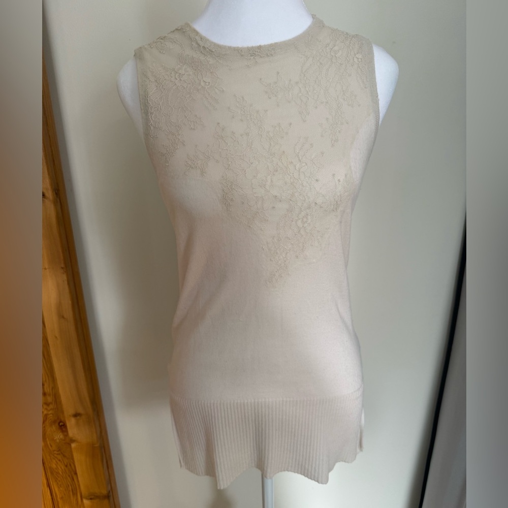 Rag & Bone Cream Fitted Sleeveless Tank Top